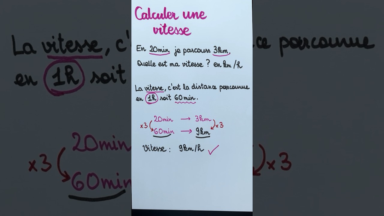 Calculer une vitesse 🏃🏻‍♀️ #maths #vitesse #calcul